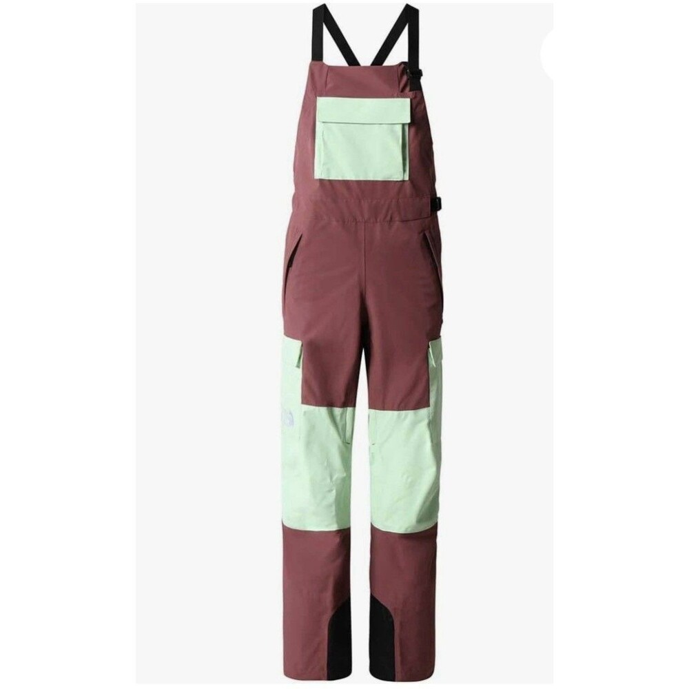 The North Face Dragline Bib Ski Snow Pants Womens Wild Ginger Size Large Reg NEW